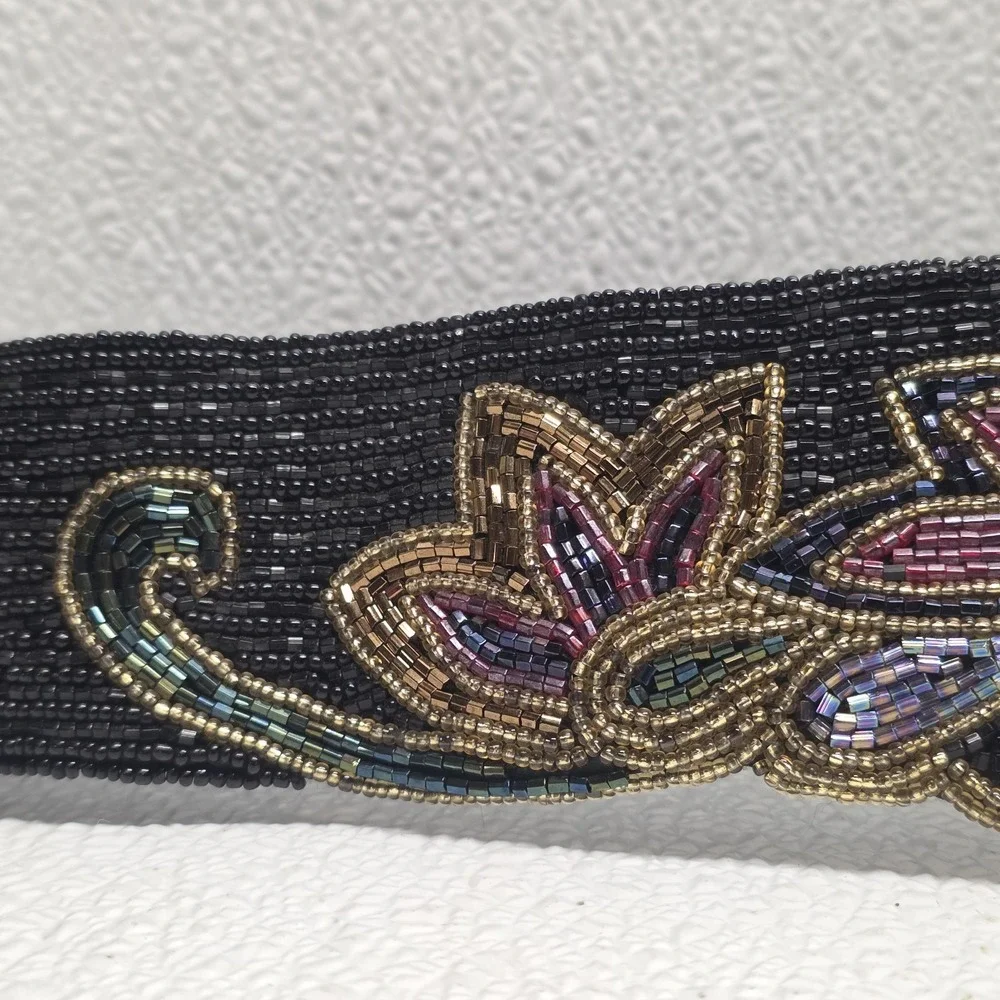 Vintage Milor Beaded Embellished Womens Belt 33.5
